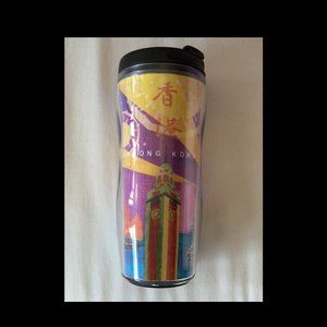 STARBUCKS HONG KONG 2003 COFFEE TRAVEL TUMBLER FLIP LID 12oz